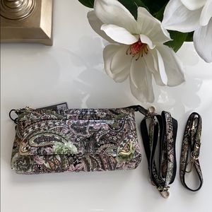 Paisley floral crossbody clutch
